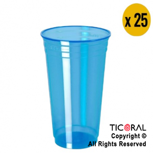 VASO NEON FLUO 300CC AZUL COPOBRAS x 25 unid